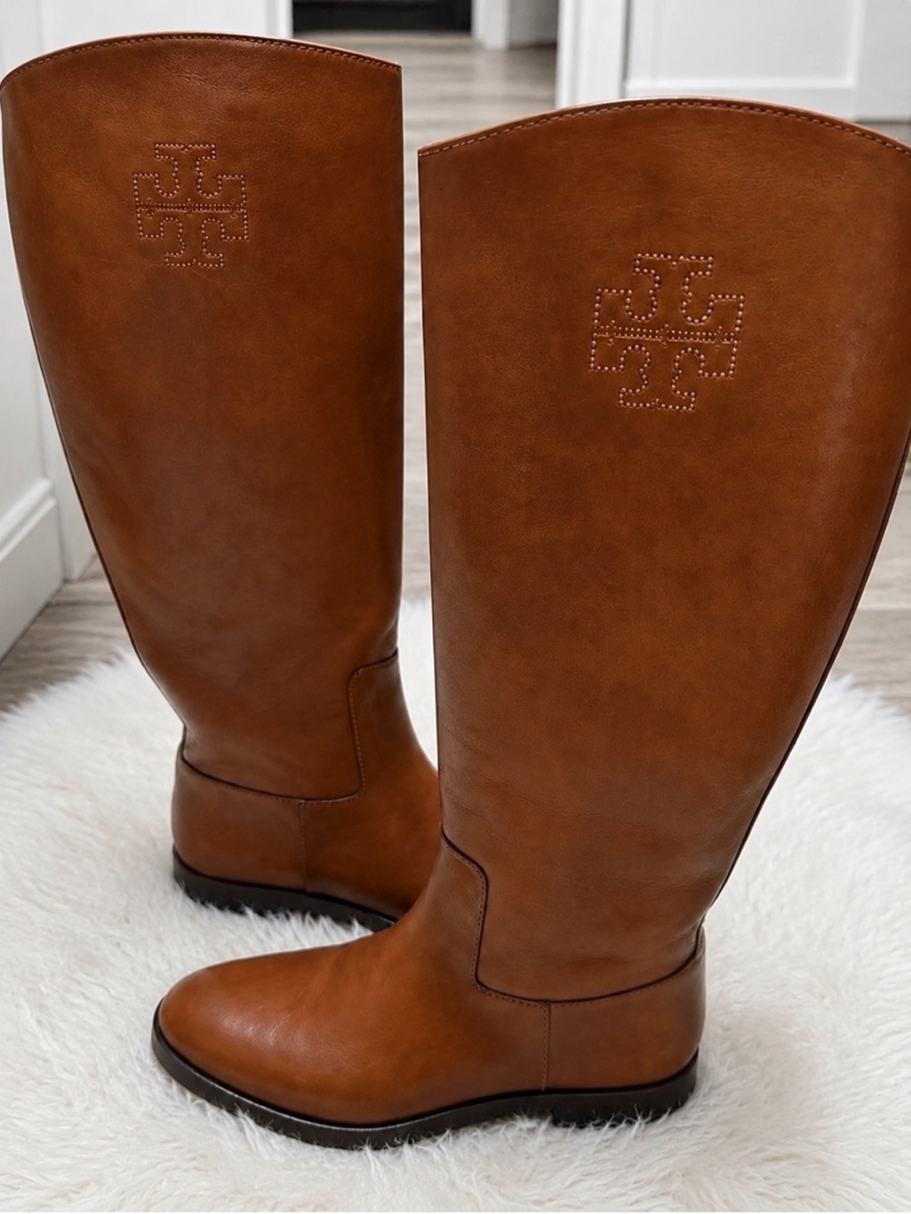 Tory Burch Brown Leather Knee-High Boots